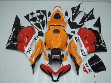 09-12 Orange Rot Schwarz Repsol CBR600RR Motorrad Verkleidung