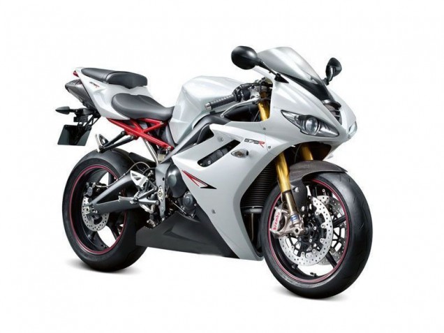 09-12 Perl Weiß Schwarz Daytona 675 Triple Motorrad Verkleidung
