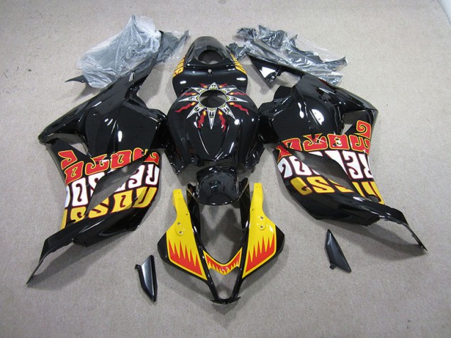 09-12 Schwarz Gelb CBR600RR Motorrad Verkleidung