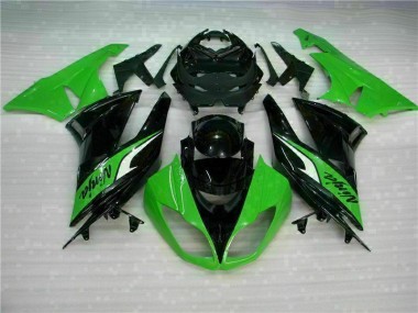 09-12 Schwarz Grün ZX6R Motorrad Vollverkleidung