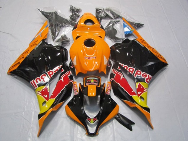 09-12 Schwarz Orange Rot Bull CBR600RR Motorrad Verkleidung