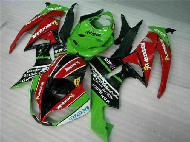 09-12 Schwarz Rot Grün Motocard ZX6R Motorrad Verkleidung