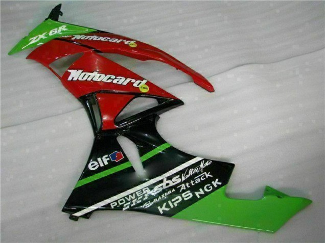09-12 Schwarz Rot Grün Motocard ZX6R Motorrad Verkleidung