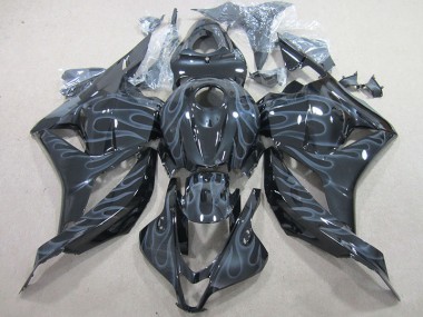 09-12 Schwarz Silber Flamme CBR600RR Motorrad Verkleidung
