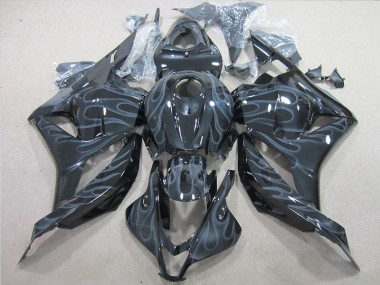 09-12 Schwarz Silber Flamme CBR600RR Motorrad Verkleidungen