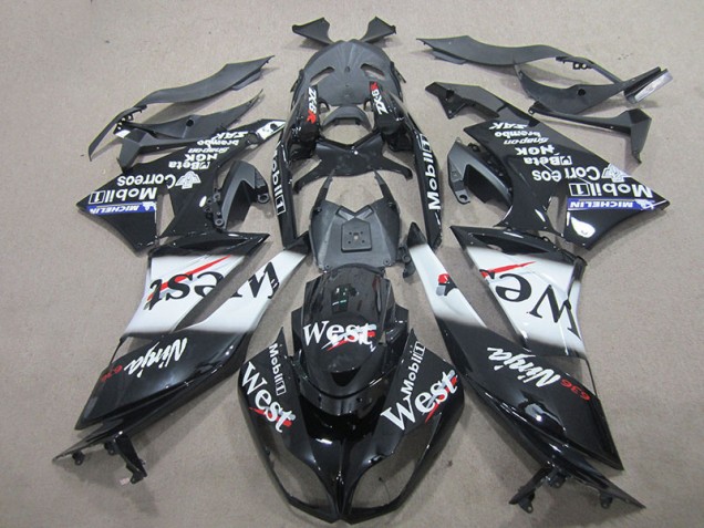 09-12 Schwarz West ZX6R Motorrad Verkleidung