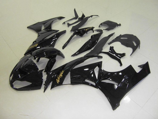 09-12 Schwarz mit goldenem Aufkleber ZX6R Motorrad Verkleidung