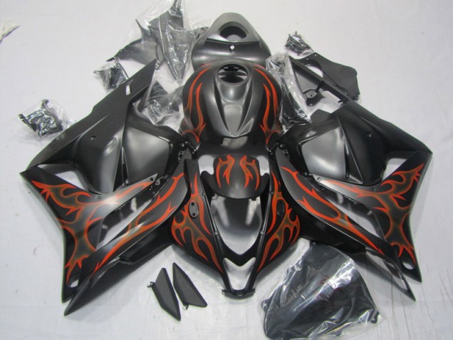 09-12 Schwarz rote Flamme CBR600RR Motorrad Verkleidungen 09-12 Schwarz rote Flamme CBR600RR Motorrad Verkleidungen