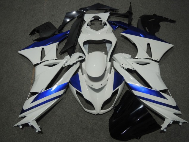 09-12 Weiß Blau ZX6R Motorrad Verkleidung