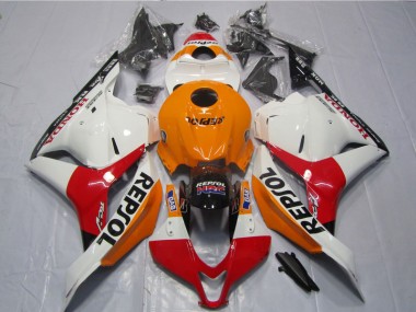 09-12 Weiß Orange Schwarz Repsol CBR600RR Motorrad Verkleidung