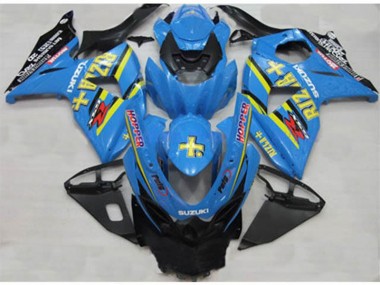 09-16 Blau Rizla Hopper GSXR 1000 Motorrad Verkleidung