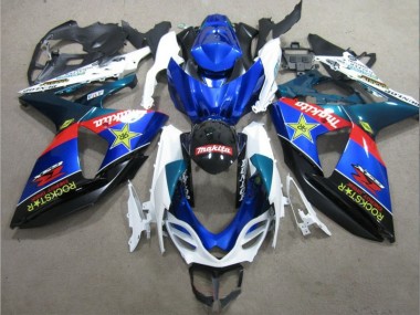 09-16 Blau Weiß Rockstar GSXR 1000 Motorrad Verkleidung