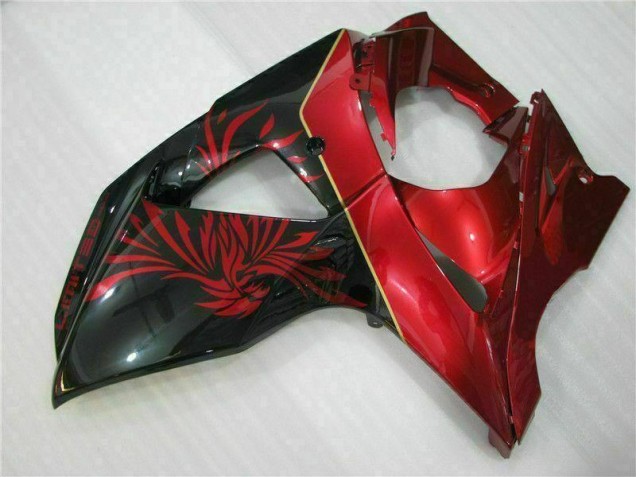09-16 Rot Flamme Schwarz GSXR 1000 Motorrad Verkleidung