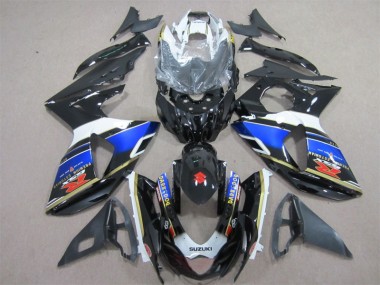 09-16 Schwarz Blau Dunkel Hund GSXR 1000 Motorrad Verkleidung