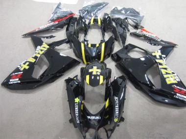 09-16 Schwarzer Rizla Holzfäller GSXR 1000 Motorrad Verkleidung