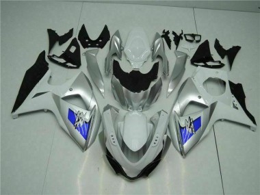 09-16 Silber Weiß GSXR 1000 Motorrad Verkleidung
