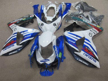 09-16 Weiß Blau Samsung GSXR 1000 Motorrad Verkleidung