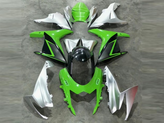 11-21 Grün Silber GSXR 600/750 Motorrad Verkleidungen