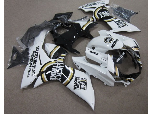 11-21 Weiß Lucky Strike Schwarz Motul GSXR 600 Motorrad Verkleidungen