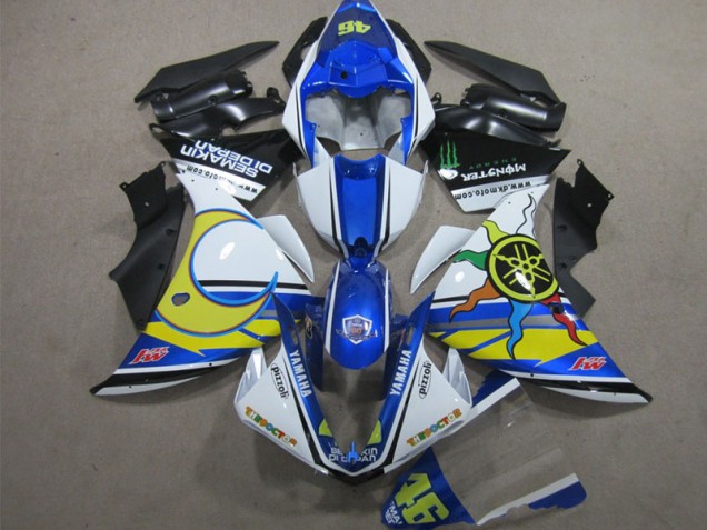 12-14 Blau Weiß Gelb 46 YZF R1 Motorrad Verkleidung