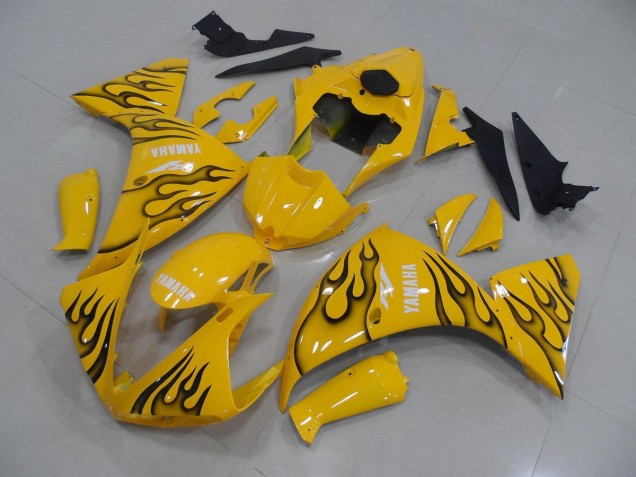 12-14 Gelb Schwarz Flamme YZF R1 Motorrad Verkleidung