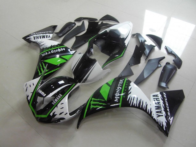 12-14 Weiß Grün Monster YZF R1 Motorrad Verkleidung 12-14 Weiß Grün Monster YZF R1 Motorrad Verkleidung