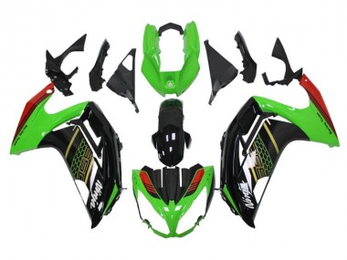 12-16 Grün Schwarz EX650 Motorrad Verkleidung