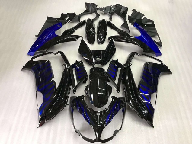 12-16 Schwarze Blau Flamme EX650 Motorrad Verkleidung