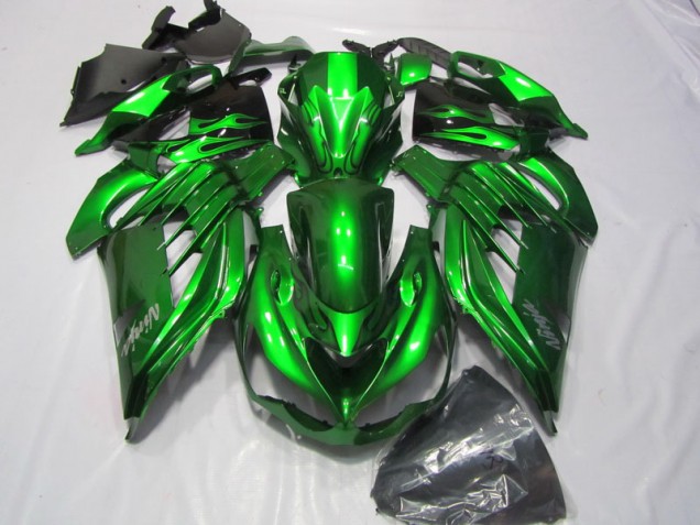 12-21 Grün weißer Ninja Aufkleber ZX14R ZZR1400 Motorrad Verkleidung
