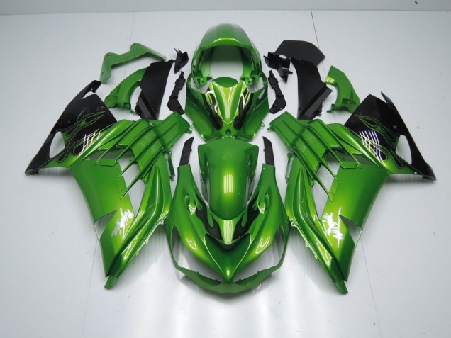 12-21 Grüne Flamme ZX14R ZZR1400 Motorrad Verkleidung 12-21 Grüne Flamme ZX14R ZZR1400 Motorrad Verkleidung