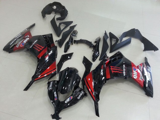 13-16 Schwarz Rot Monster ZX300R Motorrad Verkleidung