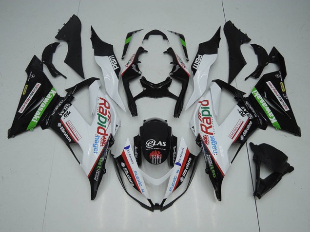 13-18 Schwarz Weiß Rapid Hager ZX6R Motorrad Verkleidung