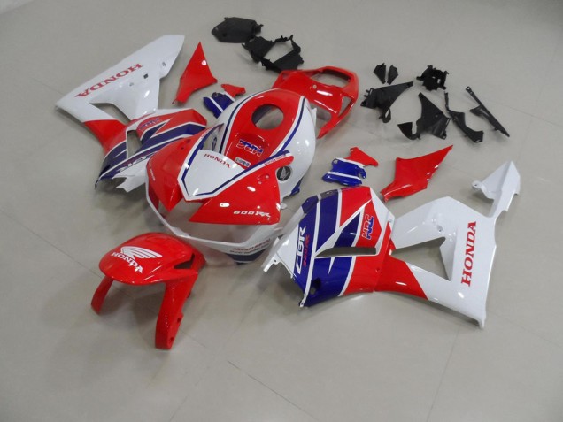 13-21 Rot Weiß Blau HRC CBR600RR Motorrad Verkleidung