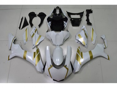 15-19 Weiß mit Gold Aufkleber YZF R1 Motorrad Verkleidung