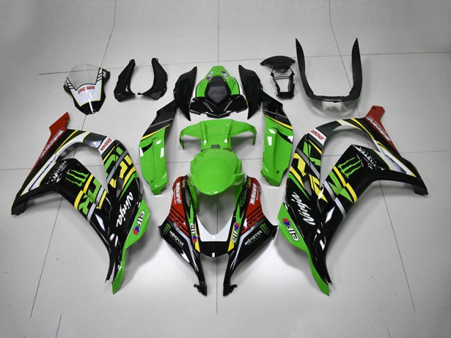 16-19 Grün Schwarz Rot Ninja Monster ZX10R Motorrad Verkleidung 16-19 Grün Schwarz Rot Ninja Monster ZX10R Motorrad Verkleidung