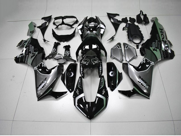 17-20 Schwarz Silber HRC CBR1000RR Motorrad Verkleidung