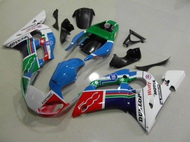 98-02 Blau Weiß Grün Rot Wudy Motul Dunlop YZF R6 Motorrad Verkleidung