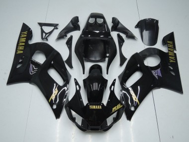 98-02 Glänzend Schwarz Gold Aufkleber YZF R6 Motorrad Verkleidung