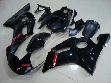 98-02 Glänzend Schwarz Rote Aufkleber YZF R6 Motorrad Verkleidung