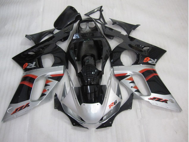 98-02 Schwarz Silber YZF R6 Motorrad Verkleidungen 98-02 Schwarz Silber YZF R6 Motorrad Verkleidungen