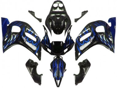 98-02 Schwarze Blau Flamme YZF R6 Motorrad Verkleidung