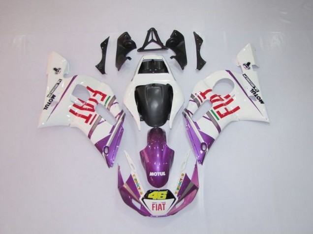 98-02 Weiß Lila Fiat 46 YZF R6 Motorrad Verkleidung