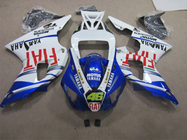 98-99 Blau Weiß Motul Fiat 46 YZF R1 Motorrad Verkleidung