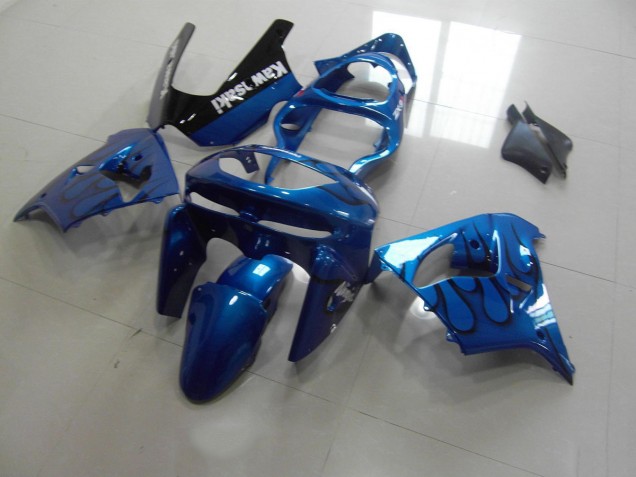 98-99 Blau schwarze Flamme ZX9R Motorrad Verkleidung 98-99 Blau schwarze Flamme ZX9R Motorrad Verkleidung